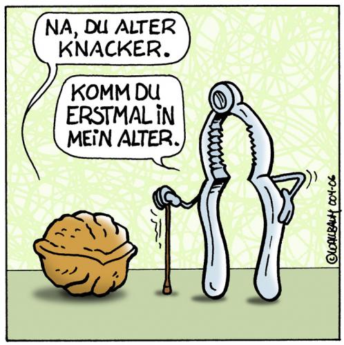 Cartoon: Alter Knacker (medium) by Rovey tagged funny,alter,age,opa,generation,gesellschaft,großvater,nuss,walnuss,generationen,generation,rentner,opa,oma,großeltern,alt,alter,senioren,pensionär,gebrechen,nuss,nussknacker,knacker,jung,jugend,respekt,respektlosigkeit