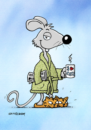 Cartoon: Cool Mouse (medium) by Rovey tagged maus,mouse,katzen,cat,coolness,fashion,mode,bademantel,zuhause,kaffeetasse,coffee,hausschuhe,home,morgen,frühstück,tiere,pets,exzentrik,individualist,lifestyle,entspannung,relaxed,smile,zeitung,maus,mouse,katzen,cat,coolness,fashion,mode,bademantel,zuhause,kaffeetasse,coffee,hausschuhe,home,morgen,frühstück,tiere,pets,exzentrik,individualist,lifestyle,entspannung,relaxed,smile,zeitung