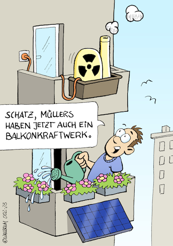 Cartoon: Strom für alle (medium) by Rovey tagged atomkraft,balkonkraftwerk,solarpanel,dezentral,energieversorgung,energiegewinnung,stromerzeugung,strom,elektrizität,energie,atomenergie,kraftwerk,verbraucher,wohnung,balkon,wohnen,stadtleben,energiesicherheit,solarstrom,solarenergie,nachhaltigkeit,ökologisch,energiebedarf,zukunft,umwelt,klimaschutz,atomkraft,balkonkraftwerk,solarpanel,dezentral,energieversorgung,energiegewinnung,stromerzeugung,strom,elektrizität,energie,atomenergie,kraftwerk,verbraucher,wohnung,balkon,wohnen,stadtleben,energiesicherheit,solarstrom,solarenergie,nachhaltigkeit,ökologisch,energiebedarf,zukunft,umwelt,klimaschutz