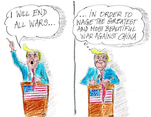 Cartoon: Trump Peacemaker 2 (medium) by Don-al-dente tagged trump,peacemaker,war,krieg,aufrüstung,china,atomversuche,kriegsvorbereitung,usa