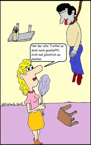 Cartoon: Alter Trottel... (medium) by Stiftquäler78 tagged selbstmord,suizid,freitod,trottel,ehe,frau,tod,mann,scheidung,trennung,schmerz,gesellschaft,hass,bosheit,gehässigkeit
