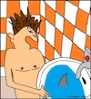Cartoon: 5 - Ohne Worte (small) by Kritzelhonk tagged hai,waschbecken,mann,schock,horror,schrecken,fisch