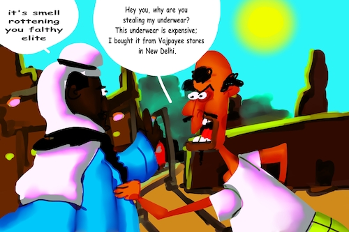 Cartoon: haji qahatas underwear (medium) by THE WORLD HISTORY tagged cartoon