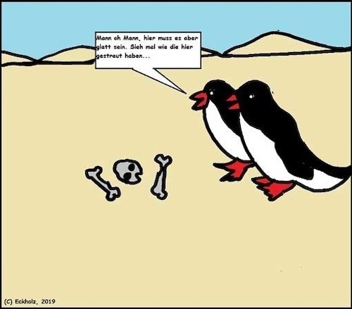 Cartoon: Glatt... (medium) by Sachsenbirne tagged glatt,glätte,wüste,sand,kälte,frost,winter,eis,pinguine,klimaerwärmung,wetter