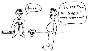 Cartoon: Hunger... (medium) by Sachsenbirne tagged hunger,armut,gesellschaft,dick,fettleibigkeit,adipositas