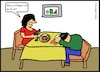 Cartoon: Das letzte Mahl... (small) by Moppel tagged bolustod,ersticken,mann,frau,essen,mahlzeit,tod,mittag,vorwurf,gehässigkeit,gier,gesellschaft