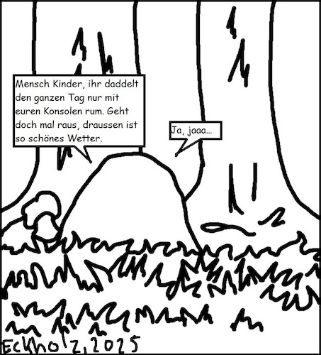 Cartoon: Jajaaa... (medium) by Mr Speck tagged jugend,ameisen,wald,natur,konsolenspiele,daddeln,gesellschaft