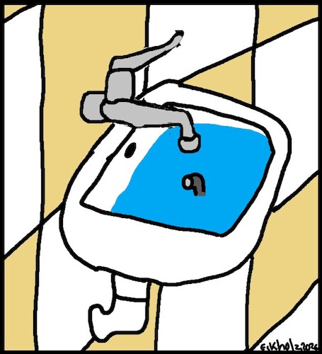 Cartoon: Ohne Worte (medium) by Mr Speck tagged waschbecken,tauchen,uboot,periskop