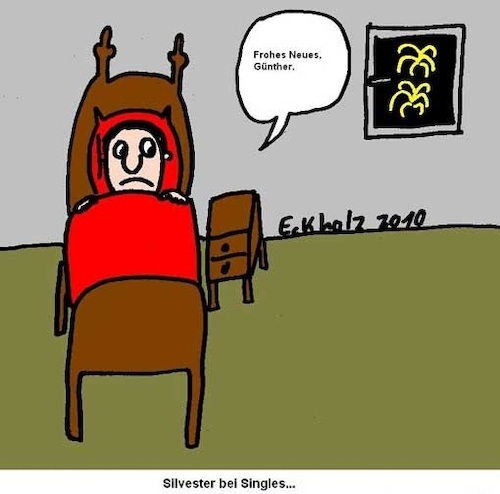 Cartoon: Silvester bei Singles... (medium) by Mr Speck tagged single,junggeselle,silvester,einsamkeit,gesellschaft
