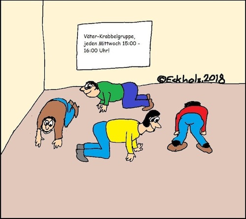 Cartoon: Väter-Krabbelgruppe... (medium) by Mr Speck tagged väter,krabbelgruppel,krabbeln,infantilität