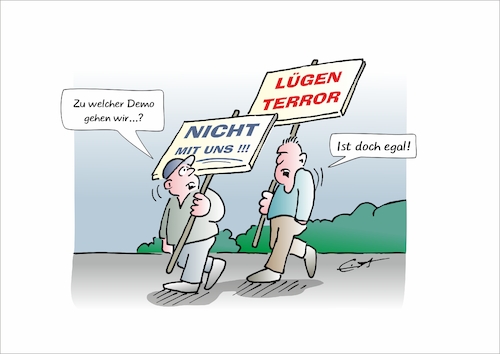 Cartoon: Hauptsache dagegen! (medium) by Bernd Eisert tagged protest,demo,negativ,dagegen,meinung,widerstand,kritik,protest,demo,negativ,dagegen,meinung,widerstand,kritik