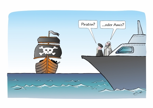 Cartoon: Klar zum Entern... (medium) by Bernd Eisert tagged amerika,iran,piraterie,überfall,krieg,konflikt,amerika,iran,piaterie,überfall,krieg,konflikt