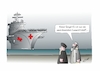 Cartoon: Hilfe aus Amerika (small) by Bernd Eisert tagged amerika,iran,flugzeugträger,konflikt,krieg,angriff,lazarettschiff