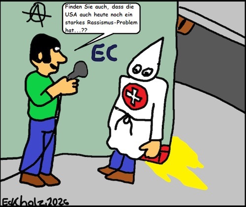 Cartoon: Umfrage... (medium) by SMK1978 tagged rassismus,umfrage,gesellschaft,befragung,männer,kkk,rassist