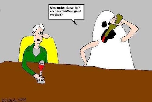 Cartoon: Der Geist des Weines... (medium) by Kritzelspacko78 tagged wein,geist,weingeist,mann,kneipe,alkohol,spiritus