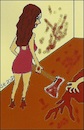 Cartoon: Axt-Mädchen... (small) by Kritzelspacko78 tagged axt,mädchen,frau,mord,blut,splatter,horror