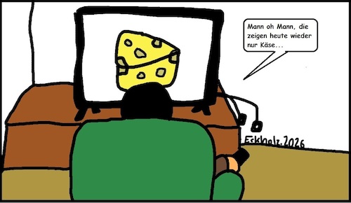 Cartoon: Käse im Fernsehen... (medium) by Klops tagged käse,fernsehen,tv,gesellschaft
