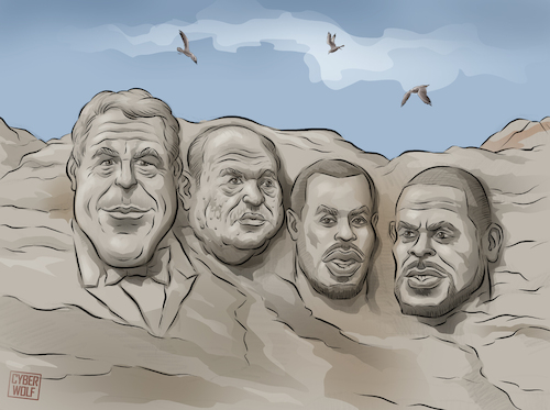 Cartoon: Mount Disgrace (medium) by Cyberwolf tagged offenders,epstein,weinstein,puff,daddy,rkelly,mount,rushmore