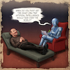 Cartoon: AI Phobia (small) by Cyberwolf tagged ai,patient,psychoanalyst,phobia,robot