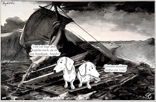 Cartoon: Das Floß der Medusa (medium) by ChrisHolt tagged politik,autorität,royalisten,inkompetenz