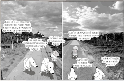 Cartoon: Frankenstein (medium) by ChrisHolt tagged ki,vertrauen,dackelsicht