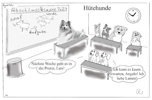 Cartoon: Schwarze Schafe (medium) by ChrisHolt tagged gefährlich,dackelsicht
