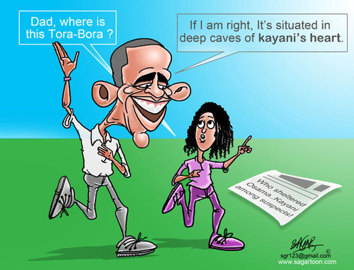 Cartoon: Obama (medium) by sagar kumar tagged obama,on,pakistan