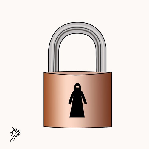 Cartoon: lock (medium) by yaserabohamed tagged lock,hijab