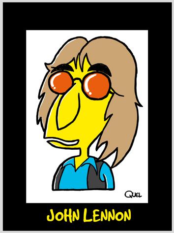 Cartoon: JOHN LENNON CARICATURE (medium) by QUEL tagged john,lennon,caricature