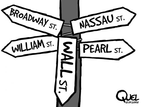 Cartoon: Wall Street (medium) by QUEL tagged financial,crisis,wall,street