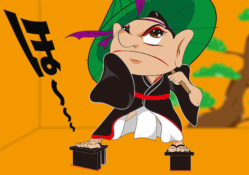 Cartoon: KABUKI BOY (medium) by Akiyuki Kaneto tagged kabuki,japanese,anime,manga,samurai,ninja