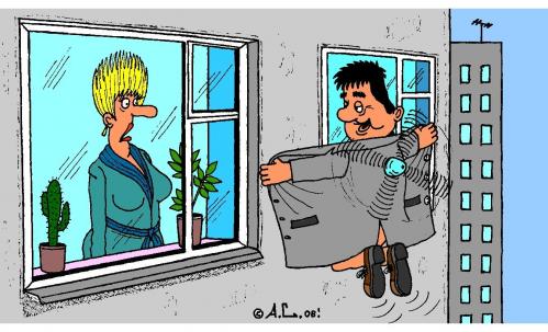 Cartoon: Nude Attack (medium) by Aleksandr Salamatin tagged nudism,nude,attack