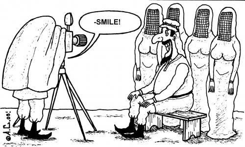 Cartoon: Smile (medium) by Aleksandr Salamatin tagged smile,photographer,muslim