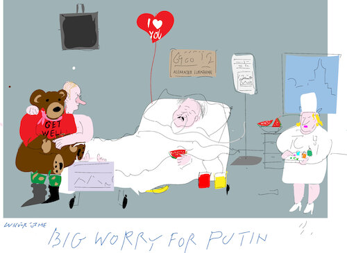Cartoon: A.Lukashenko s health (medium) by gungor tagged bearusian,president,health,bearusian,president,health