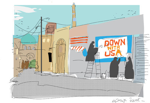 Cartoon: Anti-American (medium) by gungor tagged iran