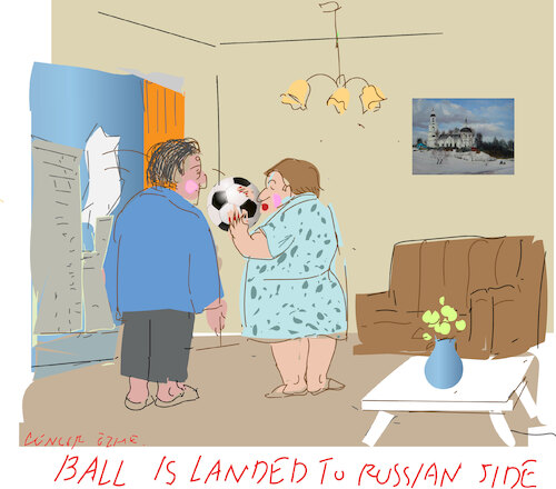 Cartoon: Ball in the Russian side (medium) by gungor tagged ukraine,war,and,casefi,ukraine,war,and,casefire