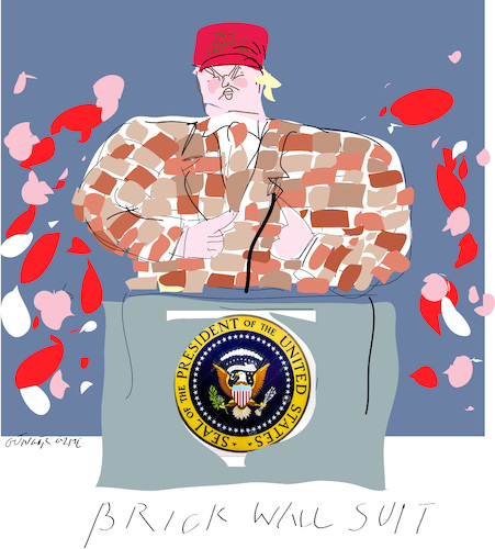 Cartoon: Brick Wall Suit (medium) by gungor tagged usa,usa
