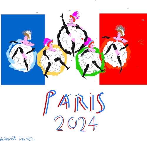 Cartoon: Can Can and Olympic 2024 (medium) by gungor tagged can,dance,and,paris,olympic,can,dance,and,paris,olympic