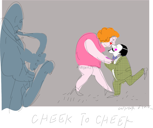 Cartoon: Cheek to Cheek (medium) by gungor tagged music,cheek,music