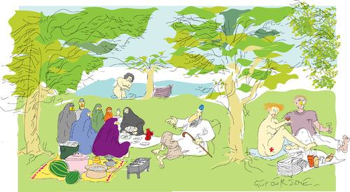 Cartoon: Dejeuner (medium) by gungor tagged art