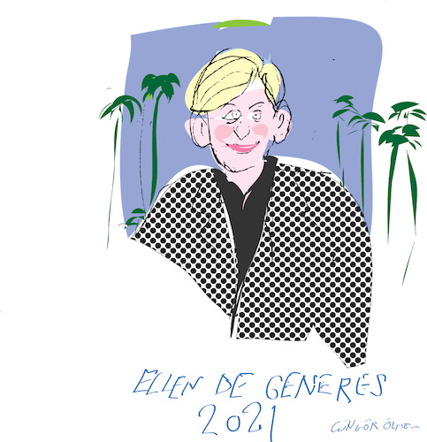 Cartoon: Ellen DeGeneres  2021 (medium) by gungor tagged ellen,degeneres,ellen,degeneres