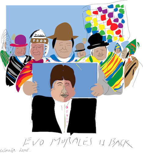 Cartoon: Evo Morales is back (medium) by gungor tagged bolivia,bolivia