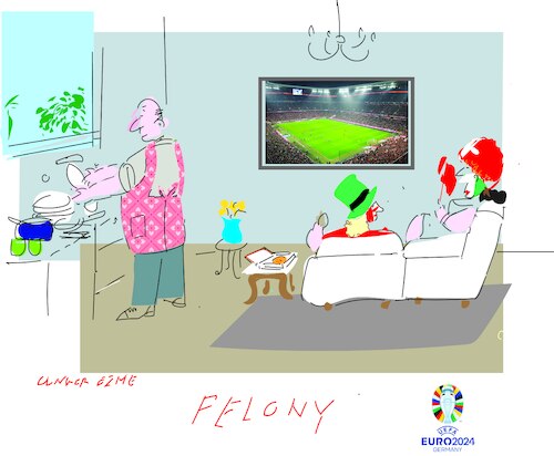 Cartoon: Felony during the Euro Cup 2024 (medium) by gungor tagged felony,euro,cup,style,felony,euro,cup,style