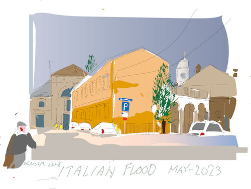 Cartoon: Floods in Italy May 2023 (medium) by gungor tagged floods,in,italy,may,2023,floods,in,italy,may,2023