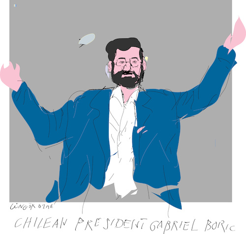 Cartoon: Gabriel Boric (medium) by gungor tagged chilean,president,gabriel,boric,chilean,president,gabriel,boric