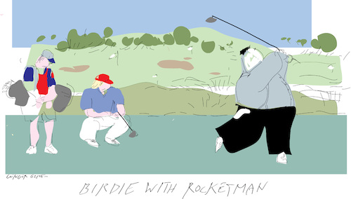 Cartoon: Golfing with Rocketman (medium) by gungor tagged golfing,golfing