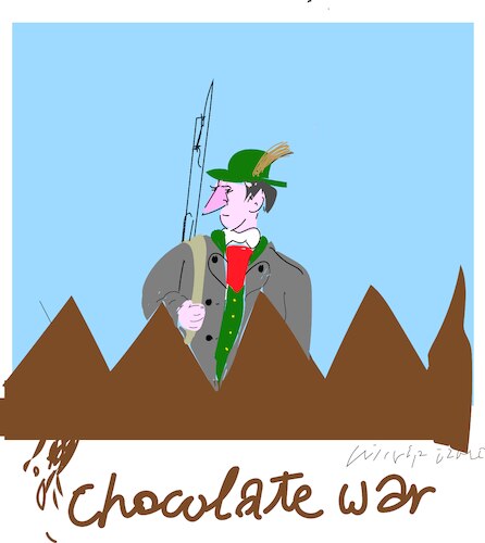 Cartoon: Great Chocolate War (medium) by gungor tagged great,chocolate,war,great,chocolate,war