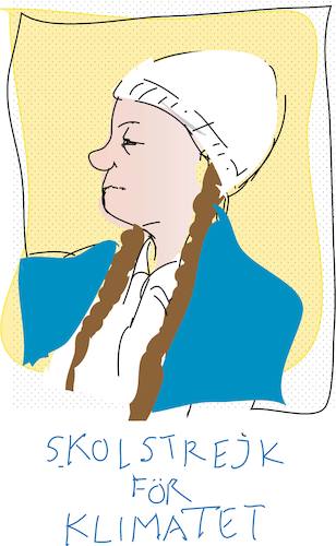 Cartoon: Greta Thunberg (medium) by gungor tagged sweden,sweden