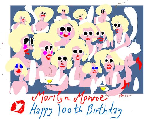 Cartoon: Happy Birthday M Monroe (medium) by gungor tagged birthday,for,marilyn,monroe,birthday,for,marilyn,monroe