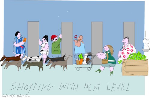 Cartoon: High level shopping (medium) by gungor tagged high,level,shopping,high,level,shopping